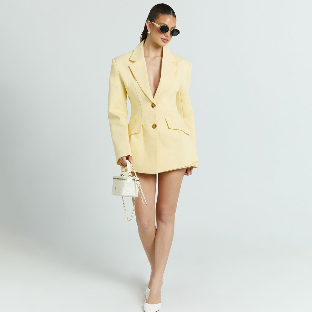 Women'S Elegant Formal Wear - Completo da Donna Giallo Chiaro 2