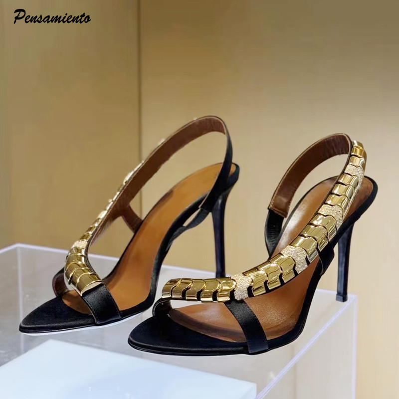Women'S Formal Wear To A Wedding - Sandali da donna gladiatore in raso
