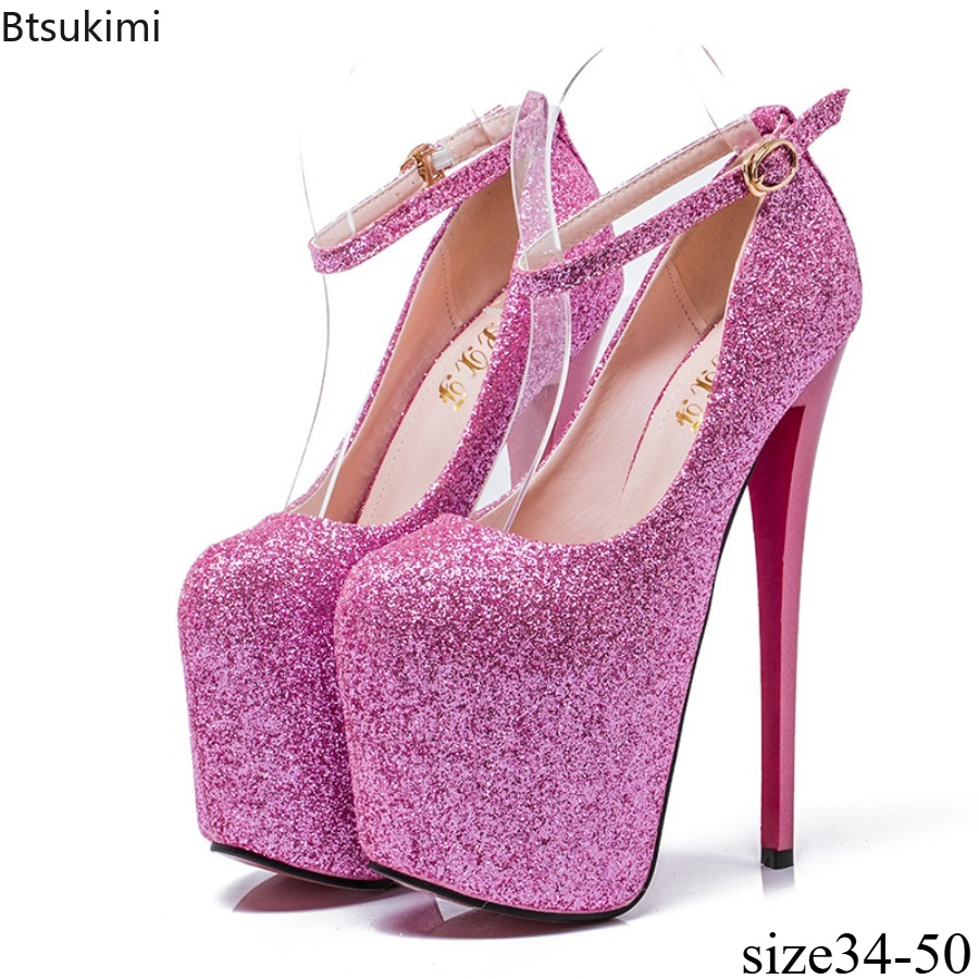 Women'S Formal Wear To A Wedding - Scarpe da Donna con Plateau Glitterato,