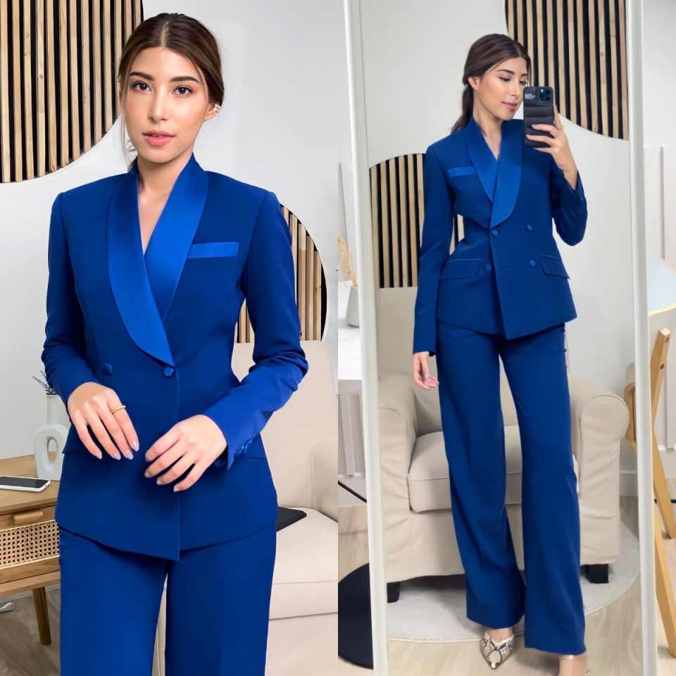 Women'S Formal Jackets To Wear With Dresses - Completo Giacca Blu Reale da Donna