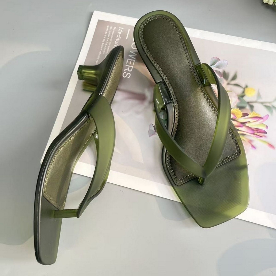 Kitten Heel Women - Sandali infradito coreani in PVC verde