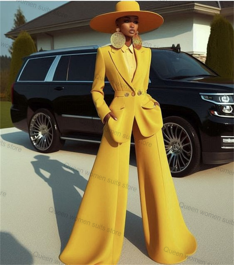 Women'S Formal Jackets To Wear With Dresses - Completo da donna in cotone giallo