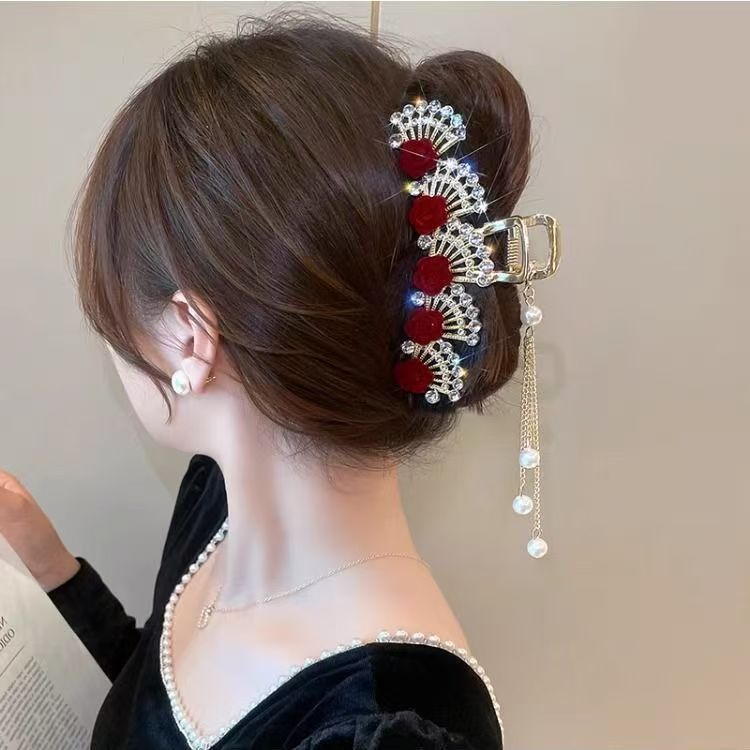 Formal Wear Hairstyles For Women - Fermaglio per Capelli Vintage Rosso con