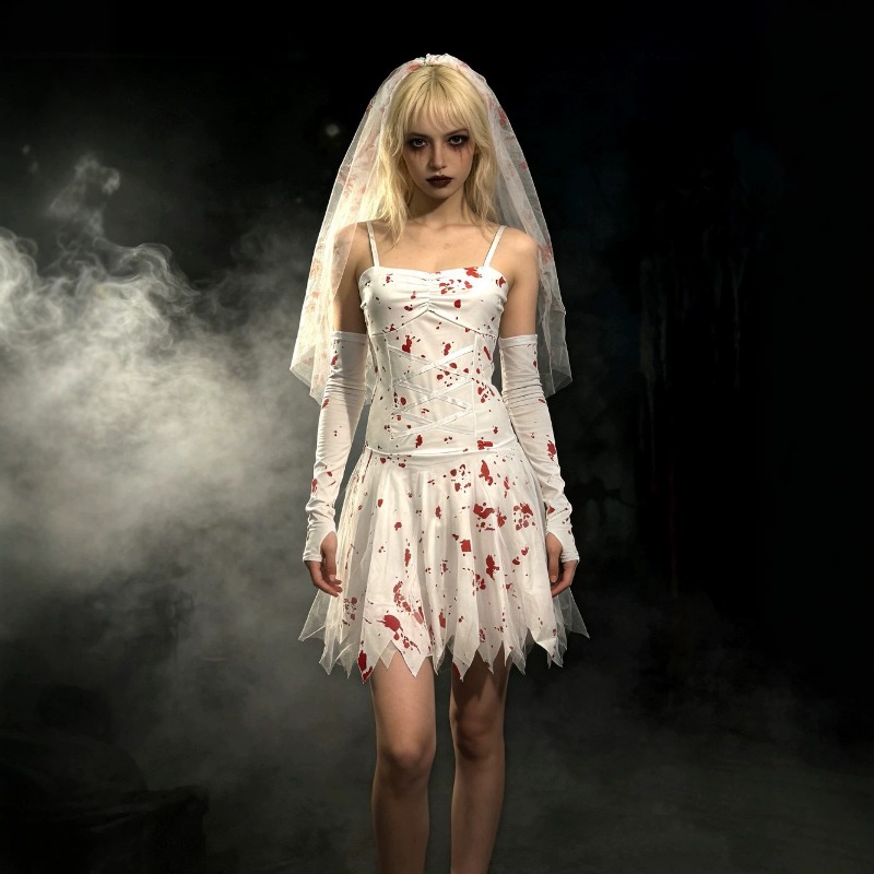 Women'S Formal Wear To A Wedding - Costume da Sposa Fantasma per Cosplay,