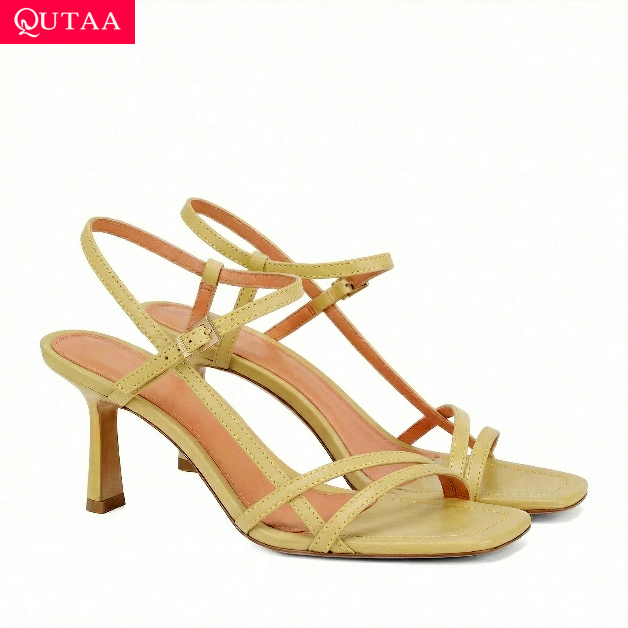 Kitten Heel Women - QUTAA Sandali Estivi da Donna con