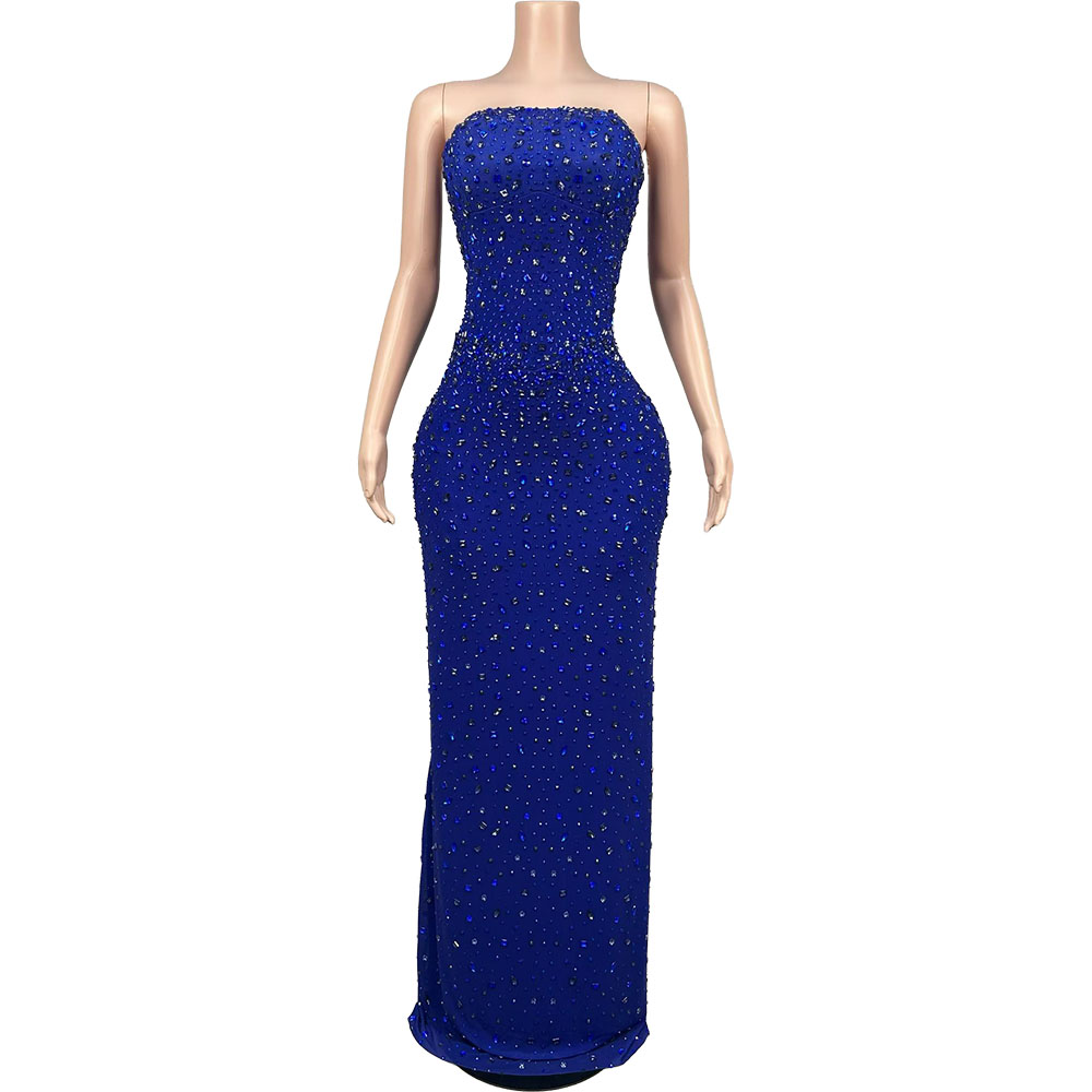 Women'S Red Formal Wear - Abito da Sera Blu Scintillante con