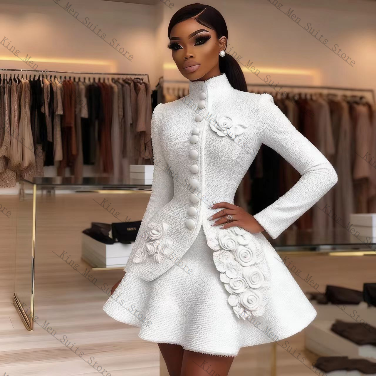 Abito da donna bianco di lusso - Women Formal Wear Coat recensione e prezzo