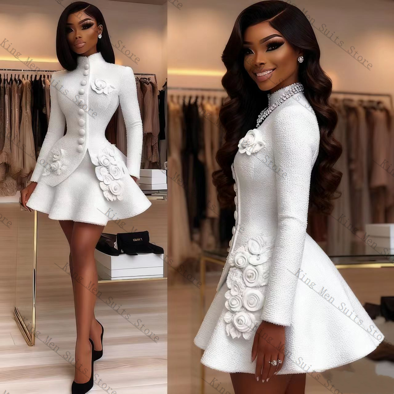 Abito da donna bianco di lusso - Women Formal Wear Coat recensione e prezzo