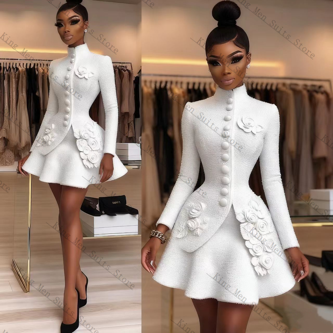 Abito da donna bianco di lusso - Women Formal Wear Coat recensione e prezzo