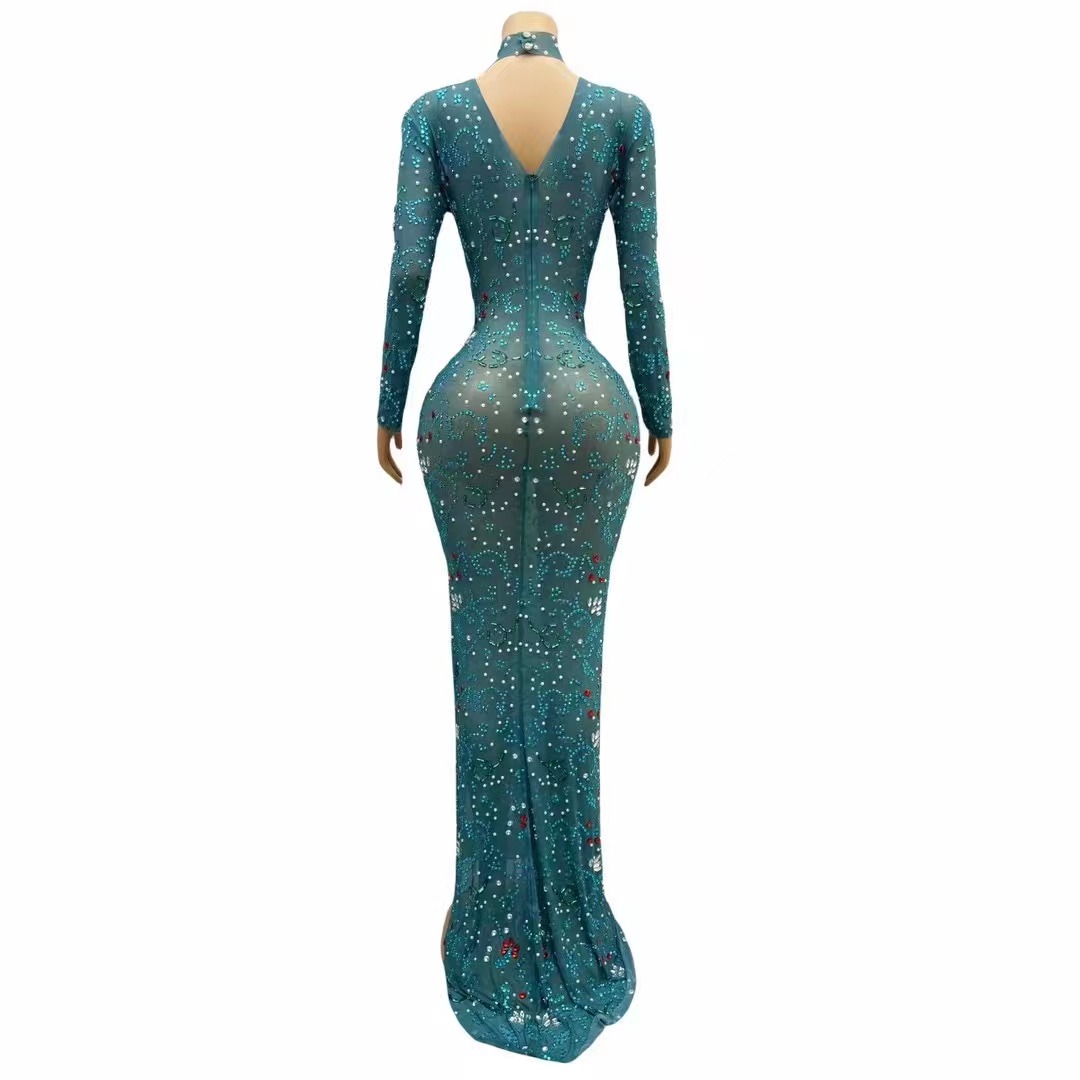 Sexy Stage lussuoso blu verde  - Women'S Red Formal Wear recensione e prezzo